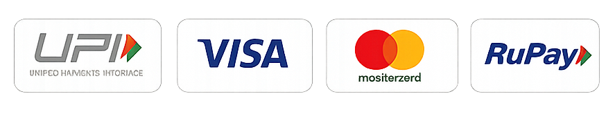 Accepted payment methods: VISA, Mastercard, RuPay, UPI