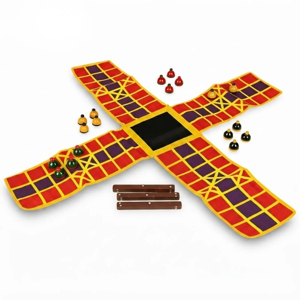 Premium Ludo Cloth Game Set | Classic Indoor Family for All Ages | 2-4 Player Strategy Dice Game | Perfect for Friends & Family Time | Multicolor Pack of 1
