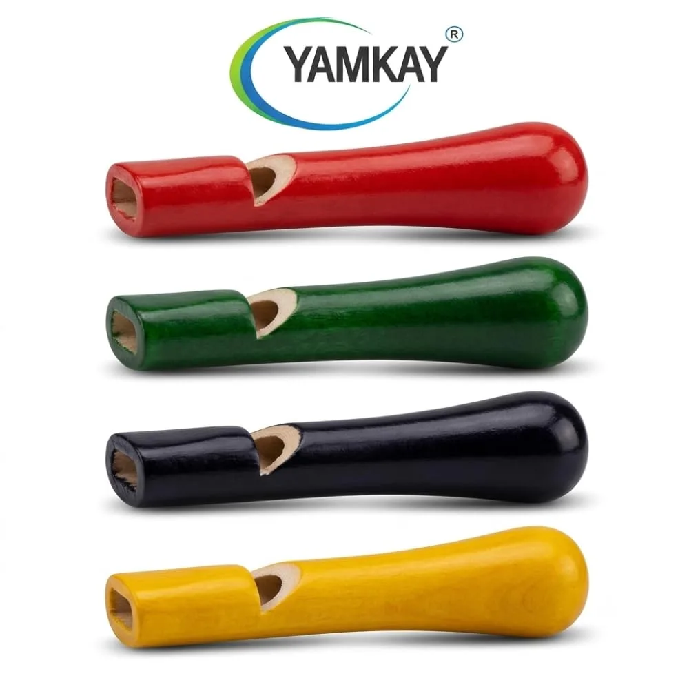 Wooden Whistle Sleek, Natural Wooden Whistles for Kids | Safe, Non-Toxic, and Eco-Friendly | Colorful Design for Playtime & Outdoor Activities | Perfect Gift for Children Multicolor Set of 4