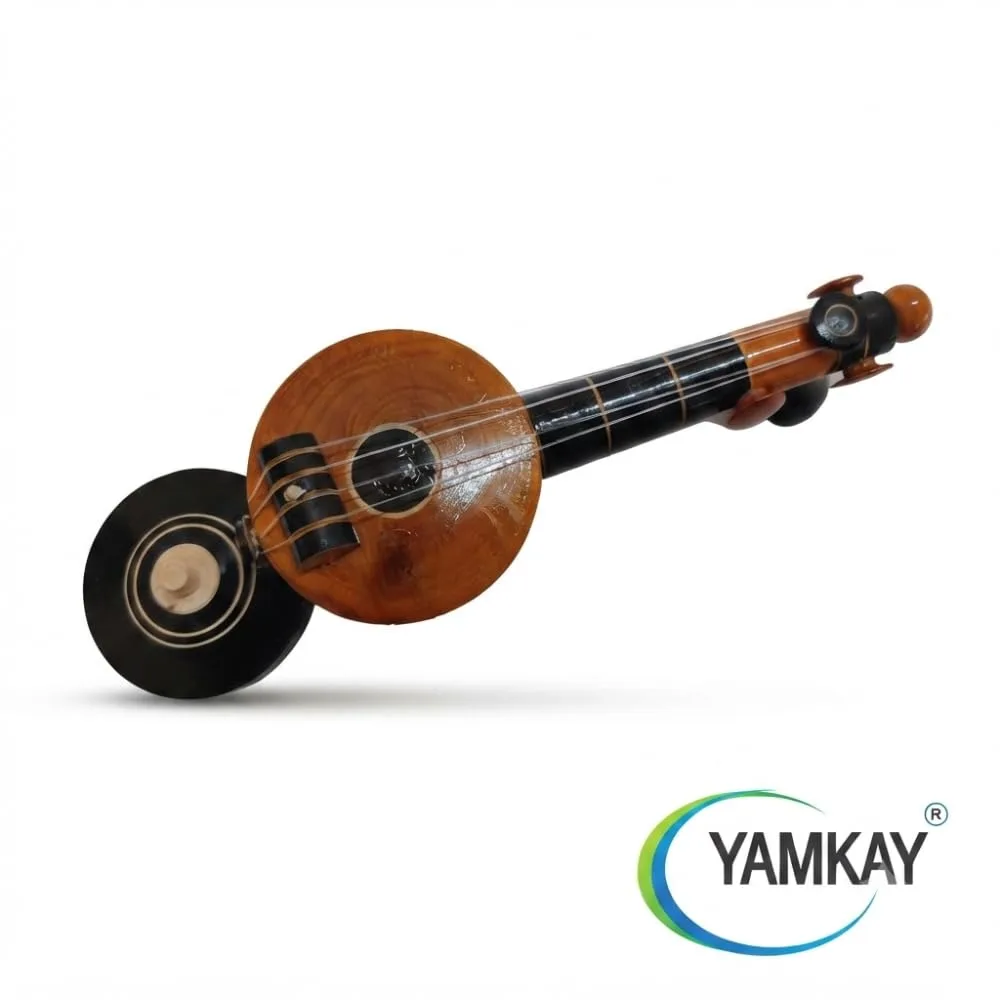 Wooden Ekathara Veena Showpiece for Home Decor - Handcrafted Traditional Music Instrument, Multi-Color, Unique & Elegant Gift for Music Lovers, Ideal for Living Room, Office Décor- 1
