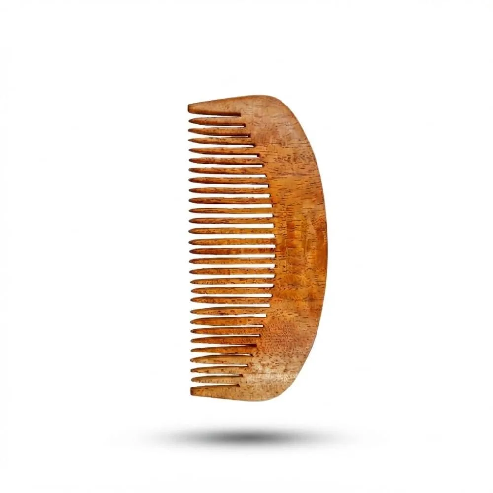 Neem Wood Comb for Men & Women | Handmade Natural Wooden Hair Comb with Smooth Wide Teeth, Lightweight Hair Care Comb for Daily Grooming, Scalp Massage & Detangling | Eco-Friendly Comb