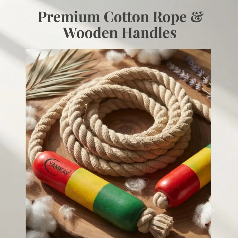 Skipping Rope for Kids & Adults, Adjustable Jump Rope with Comfortable Handles, Lightweight Exercise Rope for Indoor & Outdoor Fitness, Cardio Training, Fun Play, Agility & Coordination