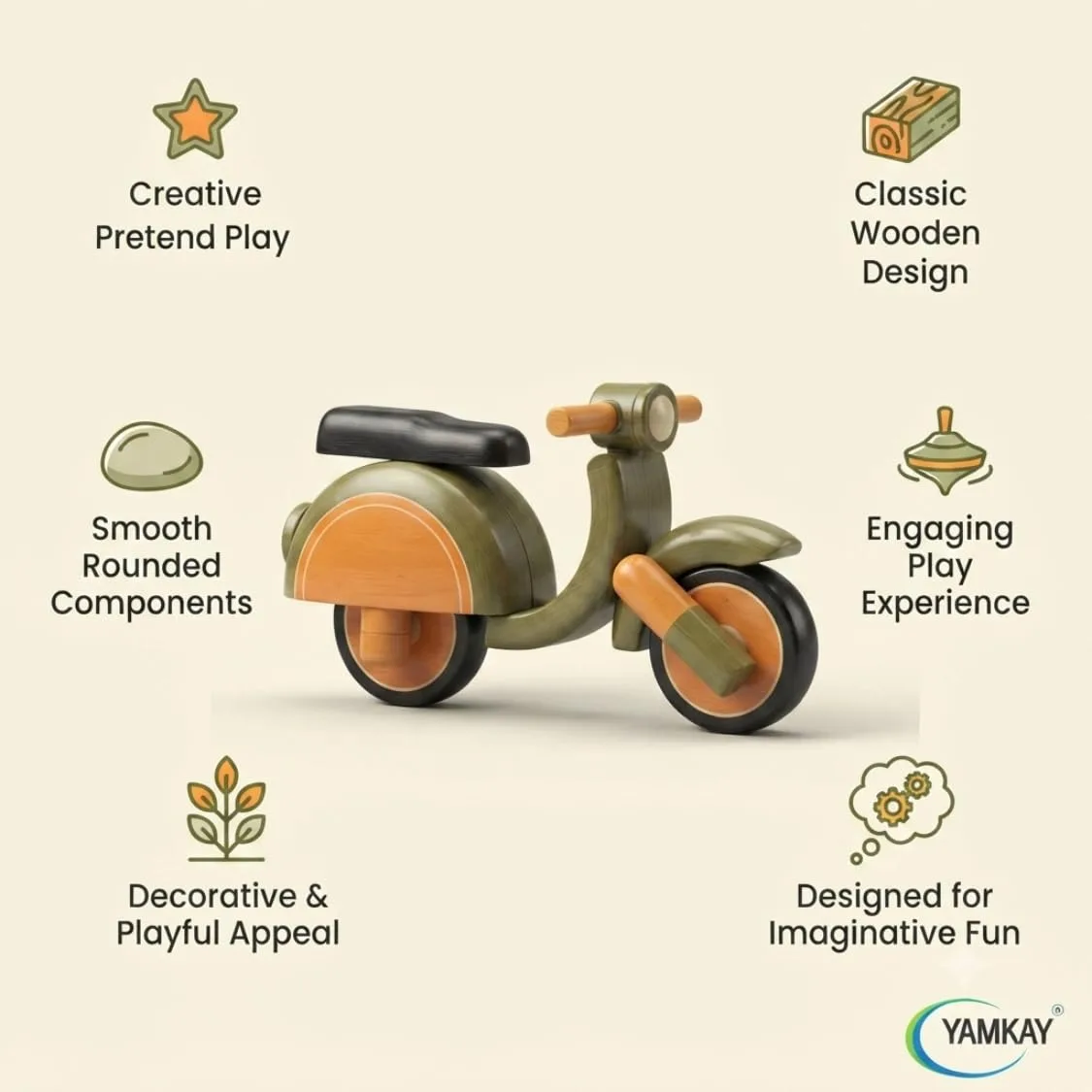 Kids Scooter Toy for Boys and Girls, Colorful Mini Scooter Ride-On Toy with Easy-to-Handle Design, Fun Pretend Play Vehicle for Toddlers and Young Children, Indoor & Outdoor Play