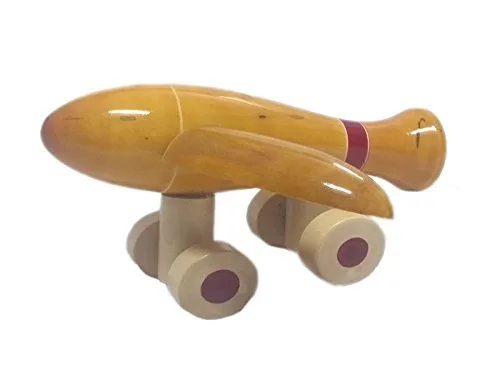 Wooden Pull Along Aero Plane Toy for Kids, Push and Pull Wooden Aeroplane Toy with String, Imaginative Pretend Play Activity, Interactive Movement Toy for Toddlers, Birthday Gift