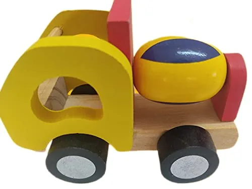 Wooden Engineering Truck Construction Toy for Kids, Handcrafted Wooden Building Vehicle with Movable Parts, Creative Construction Playset for Boys and Girls, Pretend Play Toy for Home and School