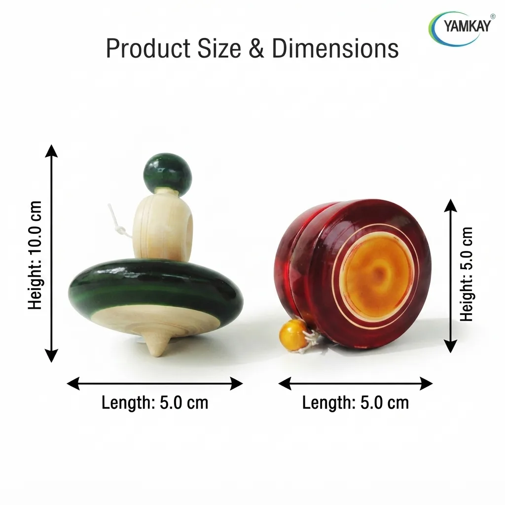 Flat Spinning Toy with Thread Pulling & Wooden Yo-Yo, Traditional Wooden Spinner Toy for Kids, Hand-Eye Coordination & Skill Development Toy, Screen-Free Fun Activity Gift