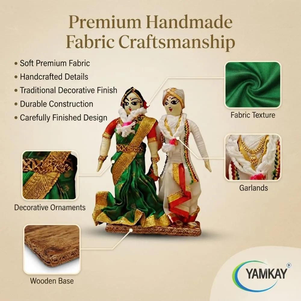 Traditional Indian Married Bride & Groom Toy Set – Ideal for Home Decor, Wedding Decoration, and Kids Toys, Bride & Groom Set, Cultural Indian Wedding Gift, Perfect for Festivals, Pack of 1