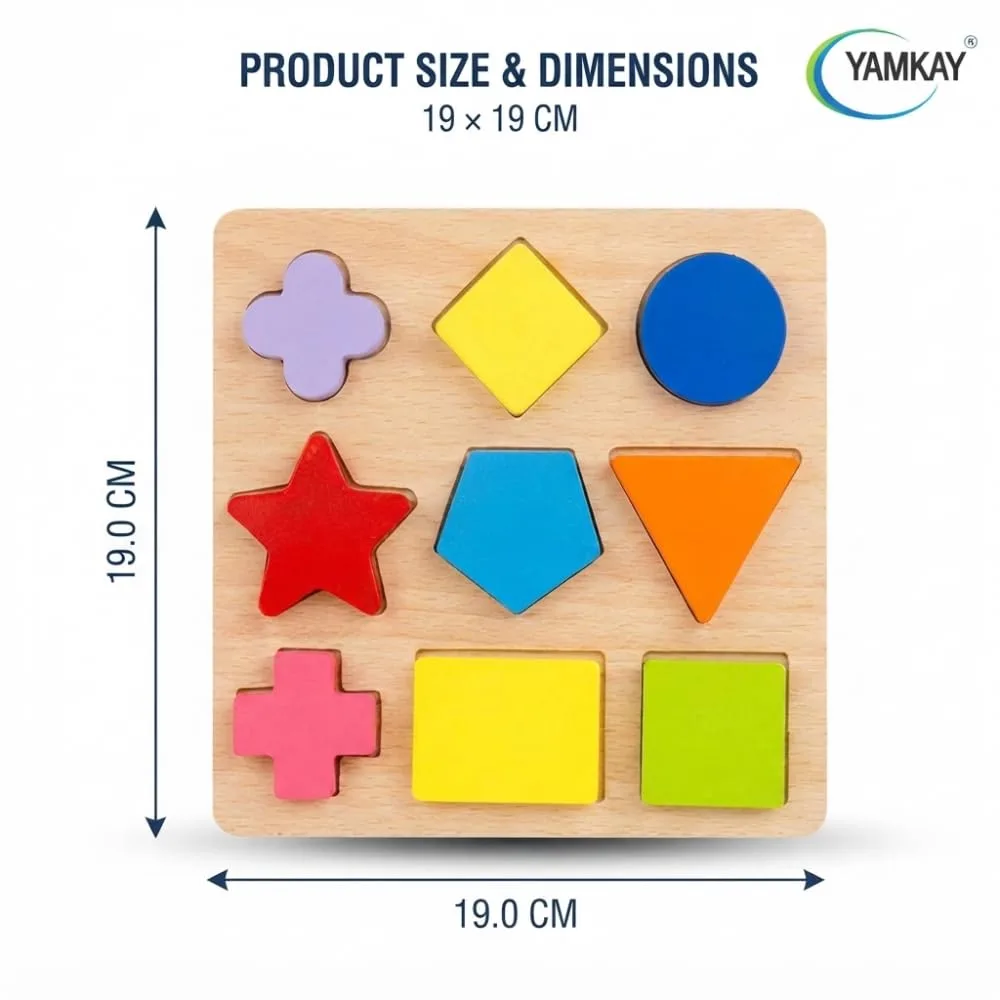 Shape Matching Toy Wooden Preschool Educational Puzzle for Kids Learn Color and Recognition Board Toys Perfect for Developing Creativity Multi Color Pack of 1