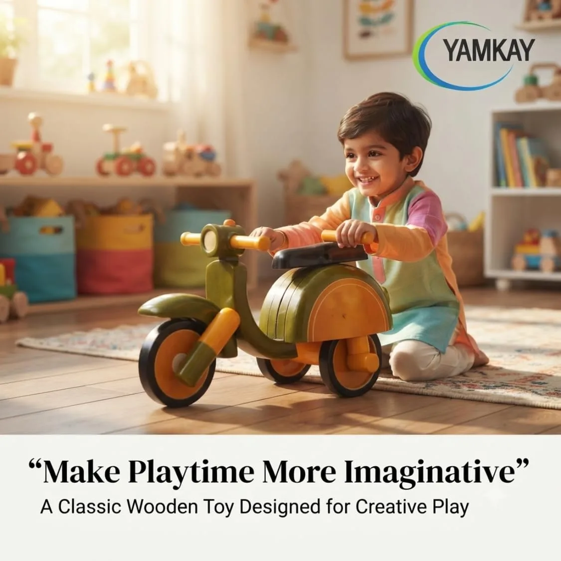 Kids Scooter Toy for Boys and Girls, Colorful Mini Scooter Ride-On Toy with Easy-to-Handle Design, Fun Pretend Play Vehicle for Toddlers and Young Children, Indoor & Outdoor Play