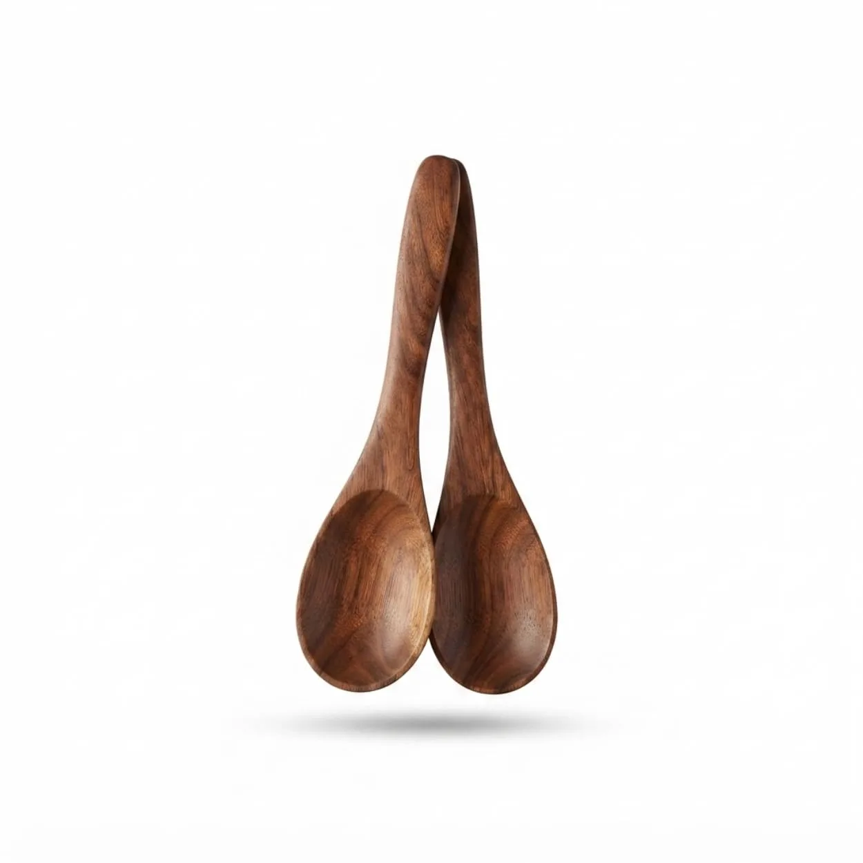 Wood Brown Spoons for Kitchen Small Size, Pack of 2 | Natural Wooden Cooking & Serving Spoons | Reusable Lightweight Kitchen Utensils for Cooking, Mixing, Serving and Everyday Home Use