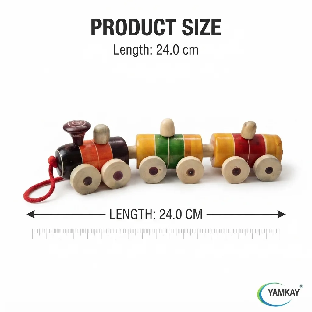 Wooden Pull Train Toy for Kids, Traditional Wooden Toy Train with Pull-Along Design, Colourful Educational Activity Toy for Boys & Girls, Screen-Free Indoor Play Toy, Gift for Children