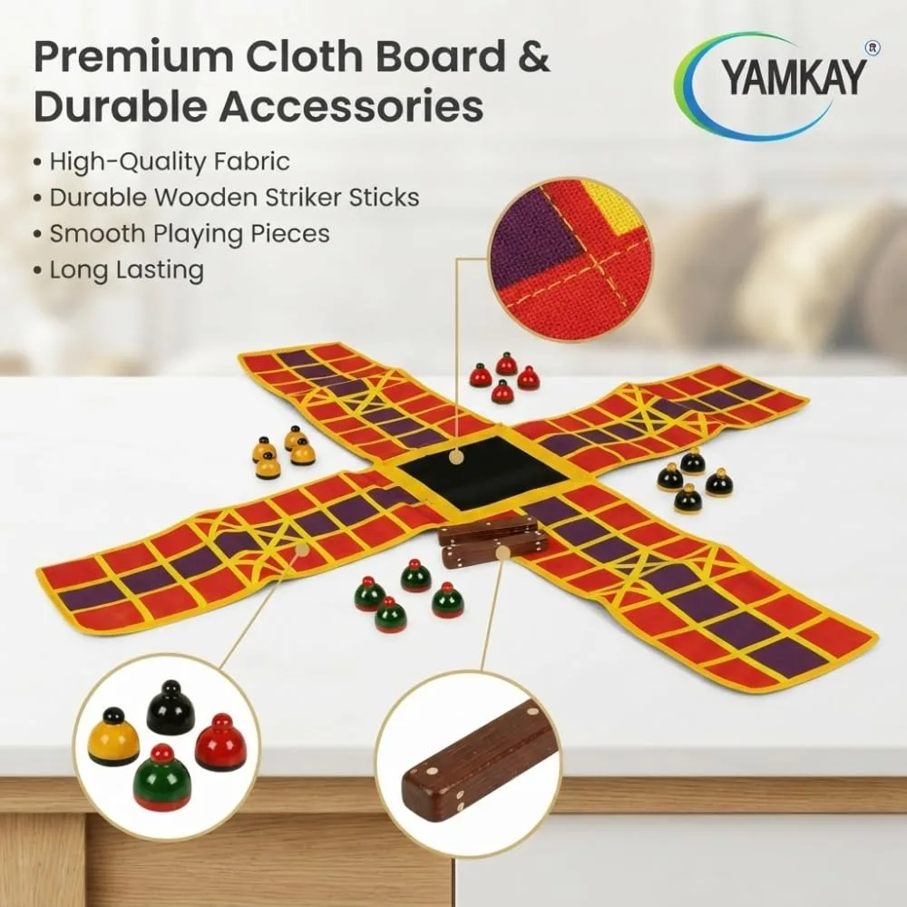 Premium Ludo Cloth Game Set | Classic Indoor Family for All Ages | 2-4 Player Strategy Dice Game | Perfect for Friends & Family Time | Multicolor Pack of 1