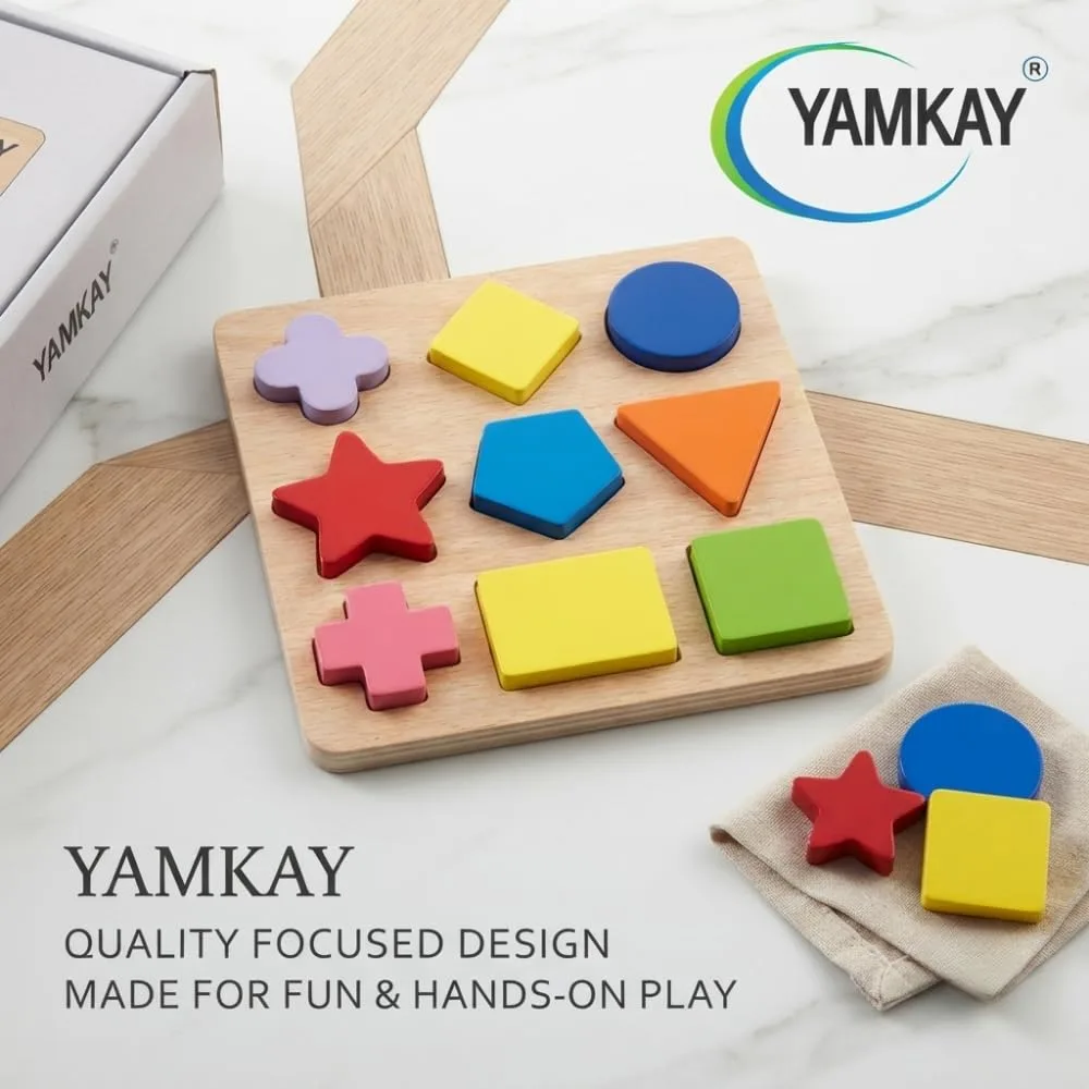 Shape Matching Toy Wooden Preschool Educational Puzzle for Kids Learn Color and Recognition Board Toys Perfect for Developing Creativity Multi Color Pack of 1