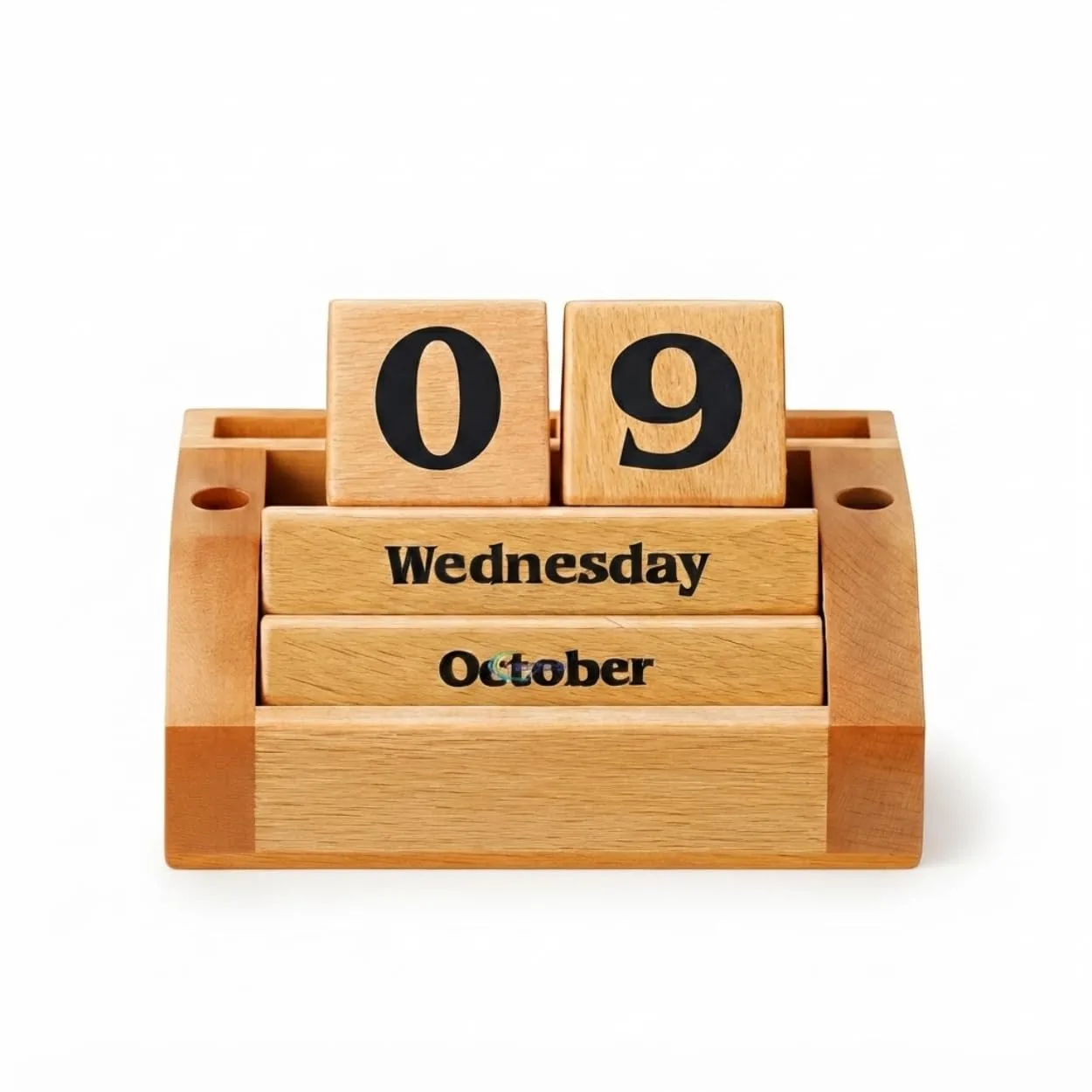 Wooden Never Ending Date Calendar for Desk | Reusable Perpetual Calendar with Adjustable Date, Day & Month | Tabletop Wooden Calendar for Home, Office, Study Table & Décor