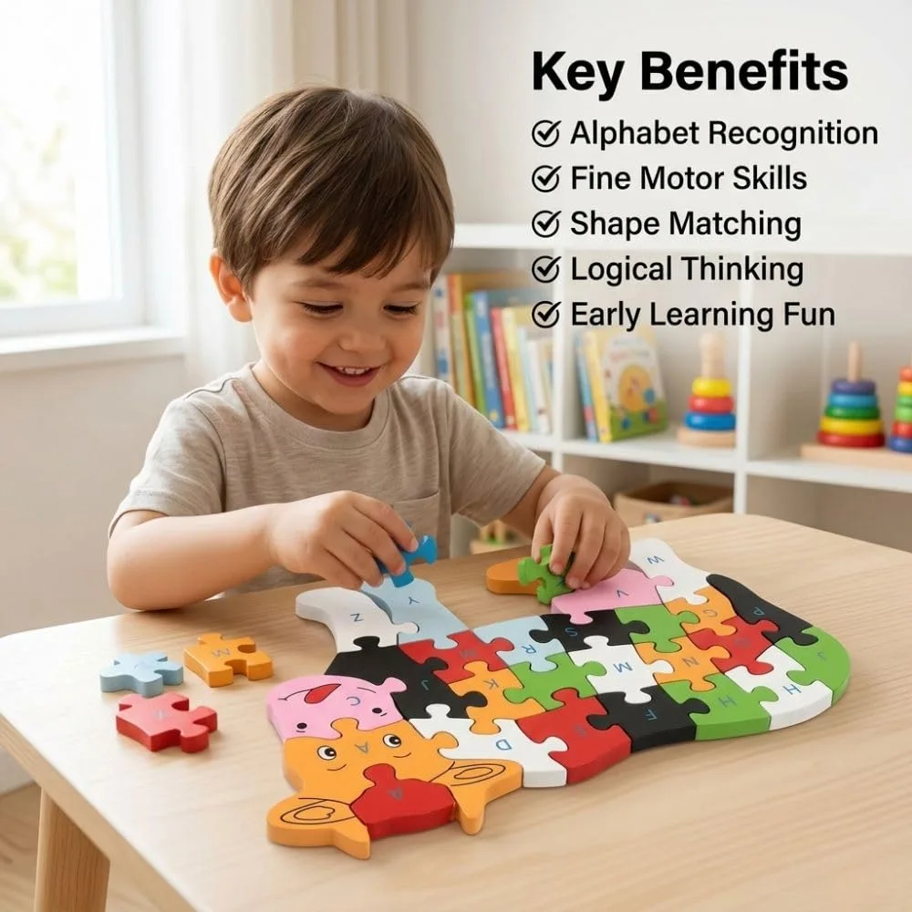 Cow Puzzle for Kids, Fun Animal-Themed Educational Puzzle Toy for Children, Interactive Brain Game for Learning, Matching, Problem Solving, Hand-Eye Coordination & Creative Play