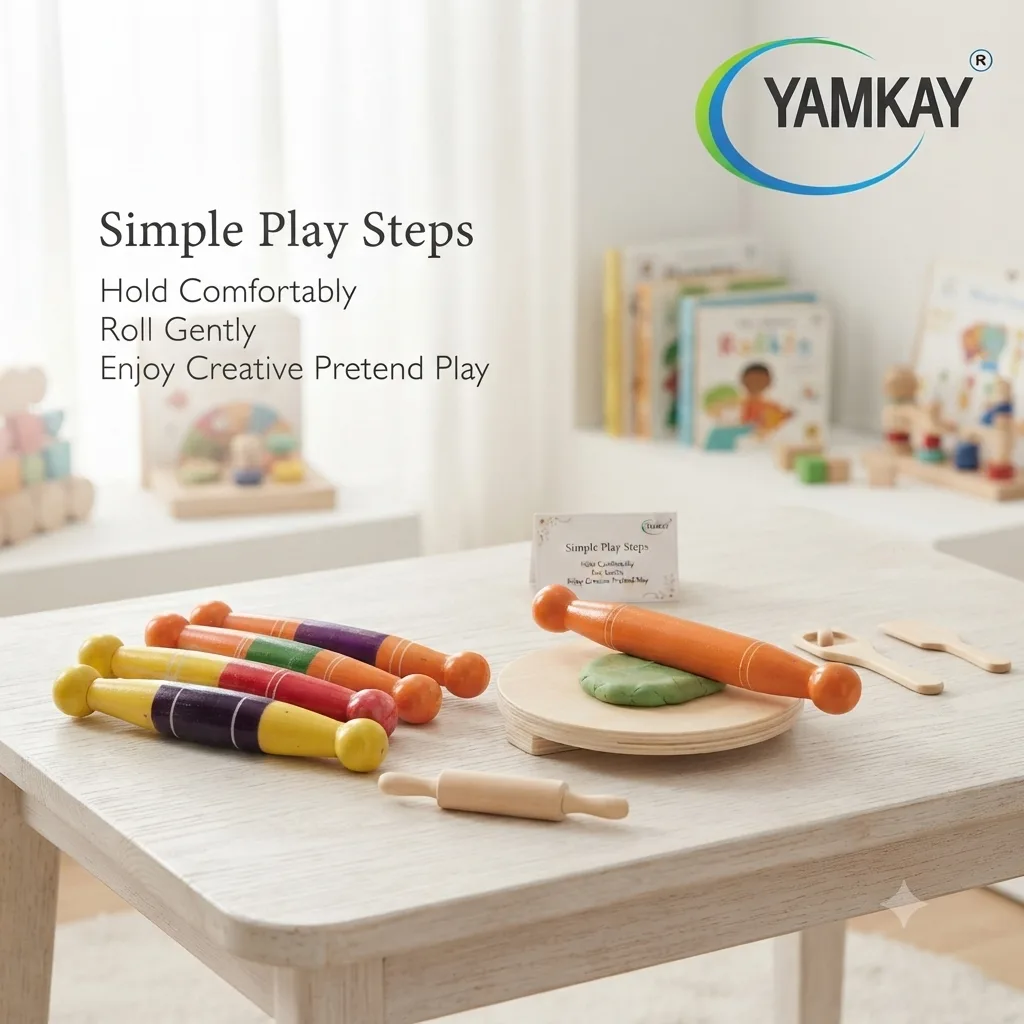 Baby Teether Toy for Infants 3+ Months set of 4,color may vary, Safe Wooden Teething Toy for Babies, Smooth Natural Wood Baby Chew Toy, Lightweight Easy-Grip Design for Little Hands, Sensory Play Toy