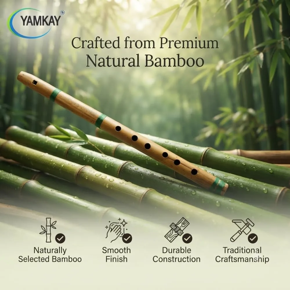 Bamboo Flute for Beginners – Kids Musical Instrument | Easy-to-Play Wooden Flute for Children | Natural Sound & Lightweight Design