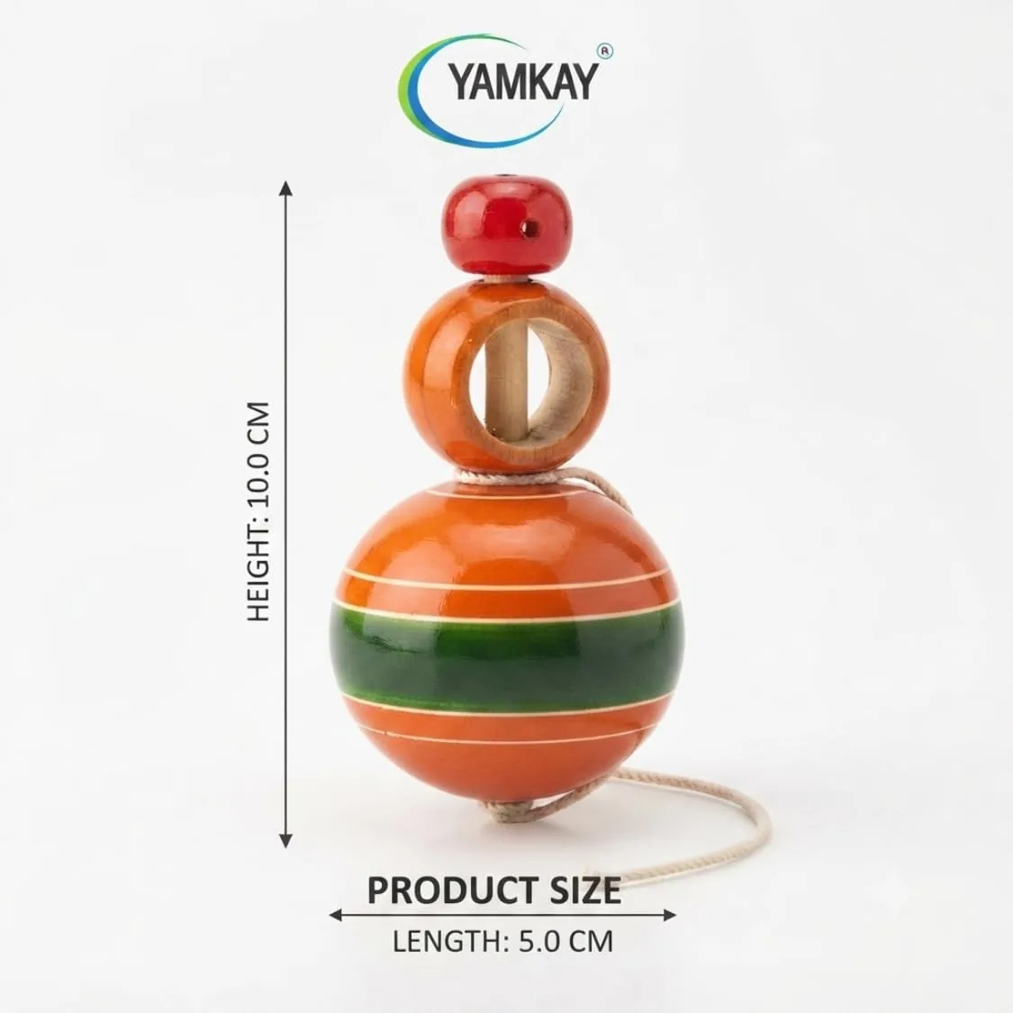 Round Thread Pulling Spinning Top Toy for Kids, Traditional Handmade Spinning Toy with Pull String, Fun Rotating Activity Toy for Boys and Girls, Educational Skill Development Toy for Indoor Play(color may vary)
