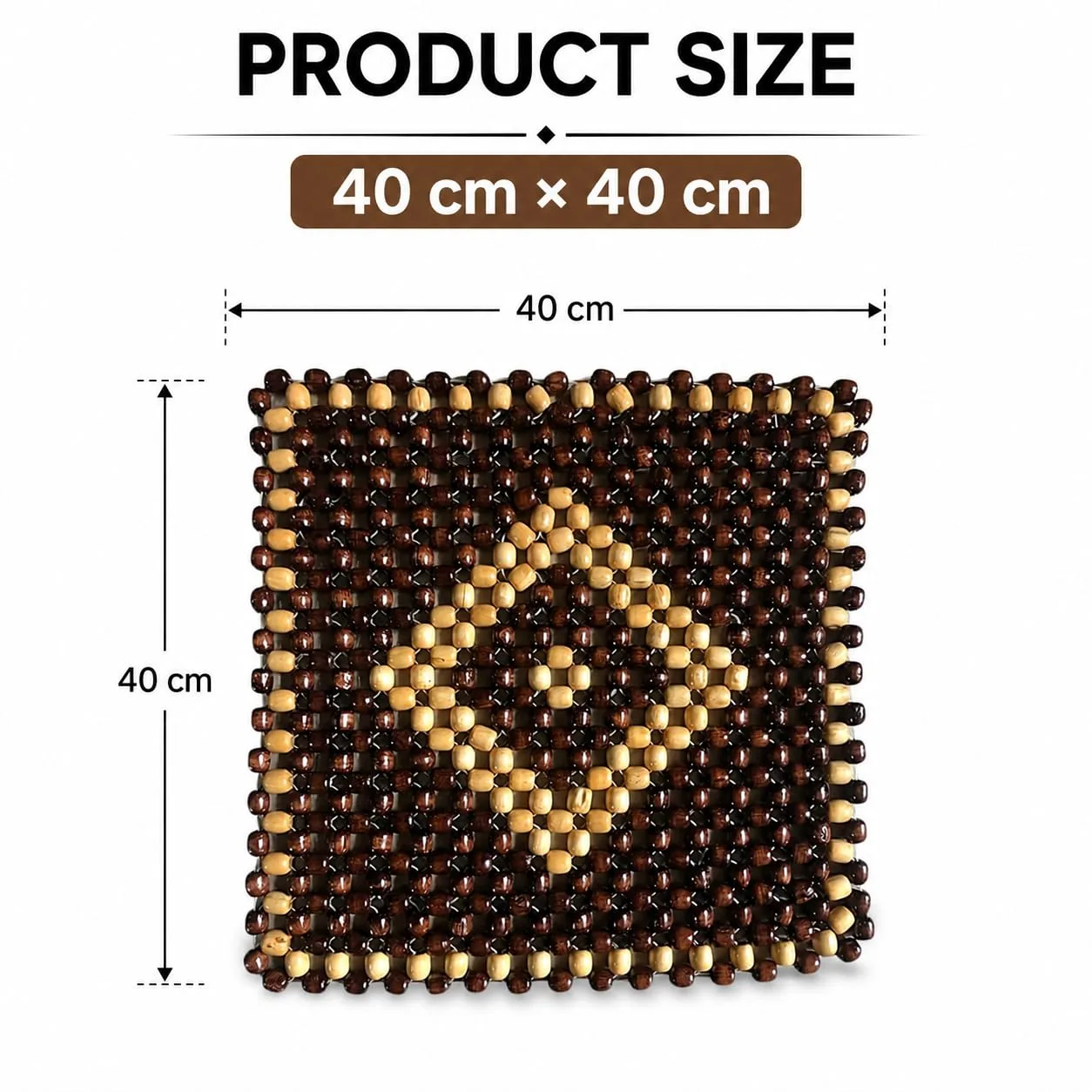 Wooden Bead Car Seat Cushion | Breathable Back & Seat Massager Pad | Universal Fit for Cars, Office Chairs & SUVs | Cooling Comfort, Reduces Sweat | Easy Installation