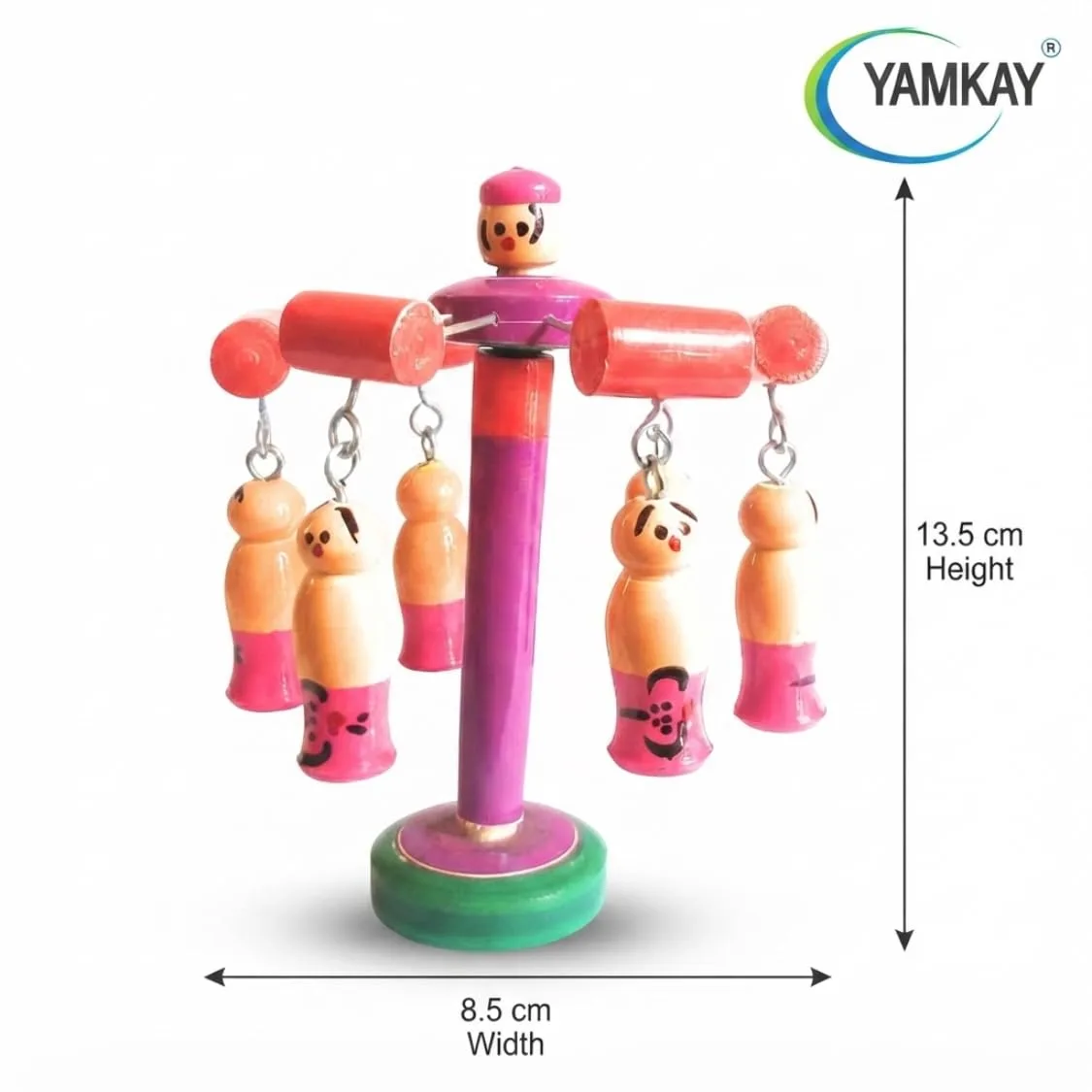 Wooden Traditional Merry Go Round Toy for Kids Balancing Wooden Balancing Toy Carousel Toy for Kids Merry Go Round Toy for Babies Pack of 1