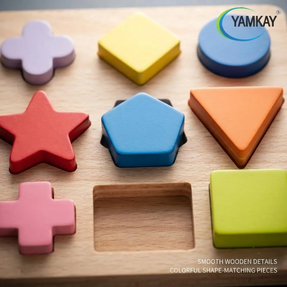 Shape Matching Toy Wooden Preschool Educational Puzzle for Kids Learn Color and Recognition Board Toys Perfect for Developing Creativity Multi Color Pack of 1