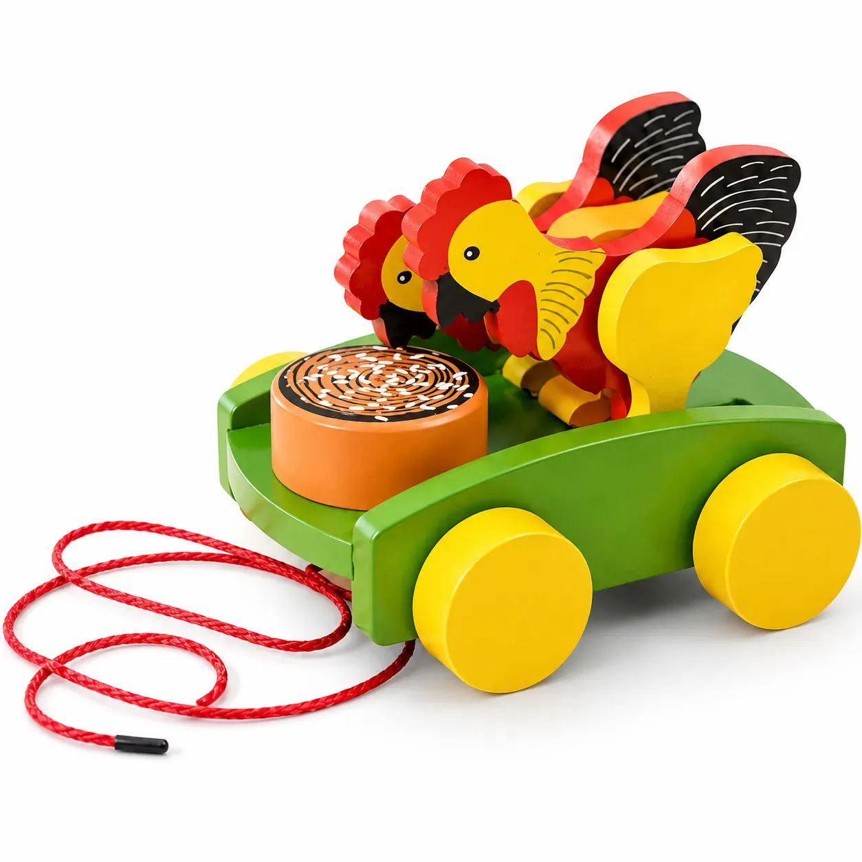 Chicken Pull Along Toy – Colorful Wooden Activity Toy for Kids