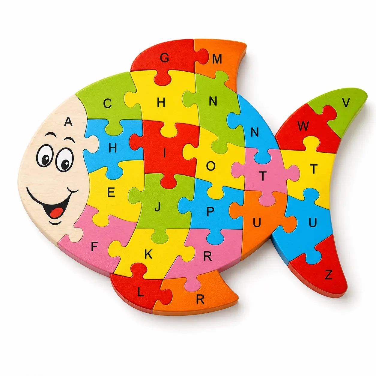 Fish Alphabet Puzzle – Colorful Wooden Learning Toy