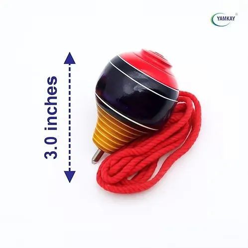Yamkay Wooden Round Top with Thread Wooden Spinning Tops lattoo bambaram buguri