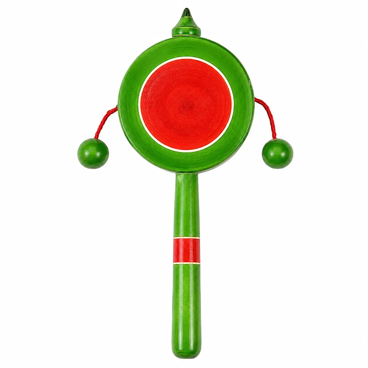 Plate Rattle, Wooden Rattle Hand Drum Kids Toy- Multicolor Pack of 1