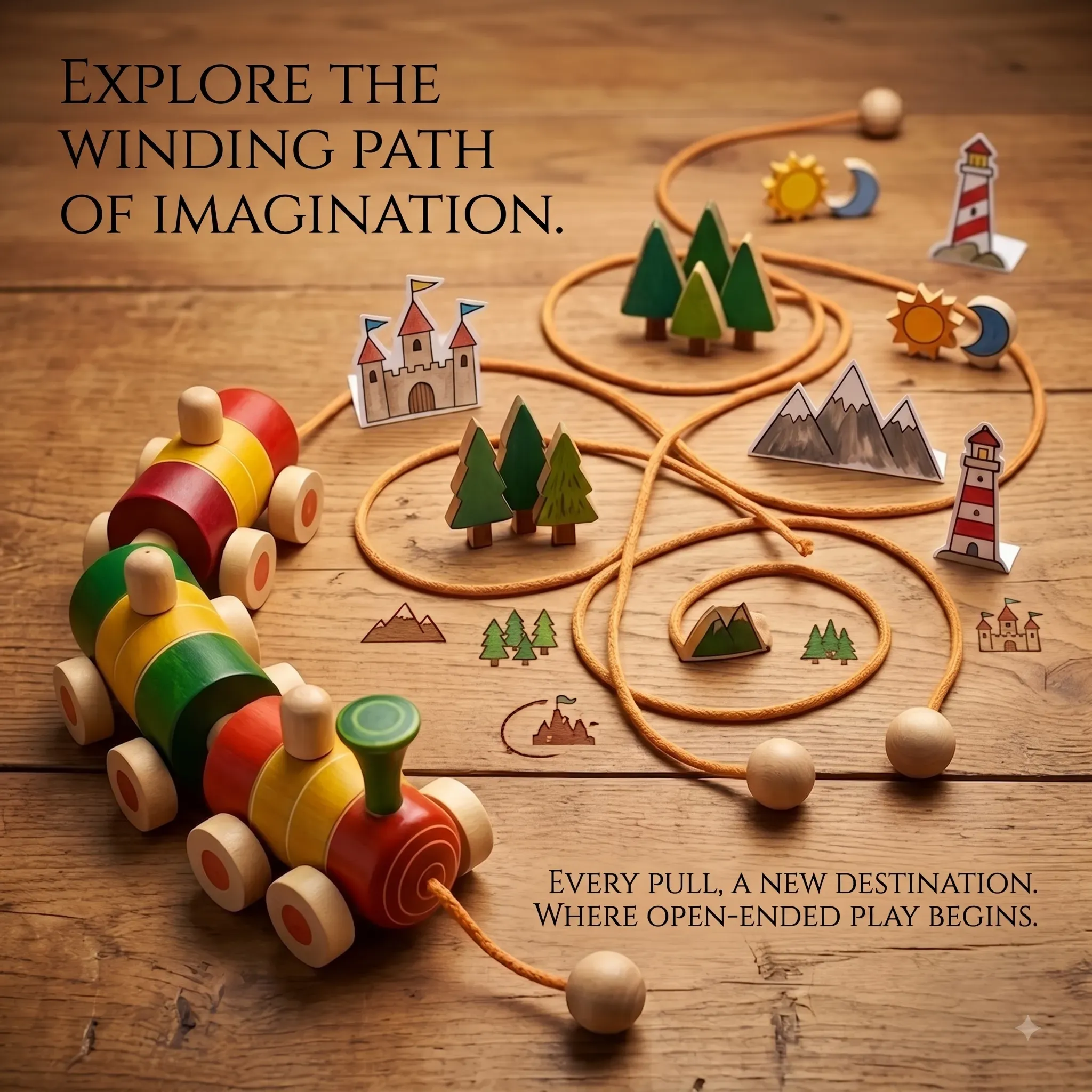 Chuk Chuk Train Channapatna Wooden Pull Along Toy for Kids- Handcrafted